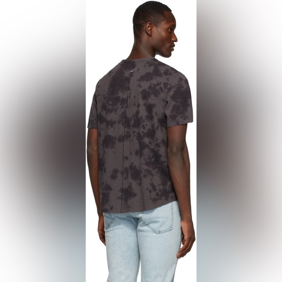 rag & bone Grey Haydon Tie Dye Short Sleeve Linen Cotton Blend T-Shirt Medium - Picture 11 of 11